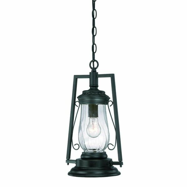 Homeroots 17 x 9 x 9 in. Kero 1-light Matte Black Hanging Light 397976